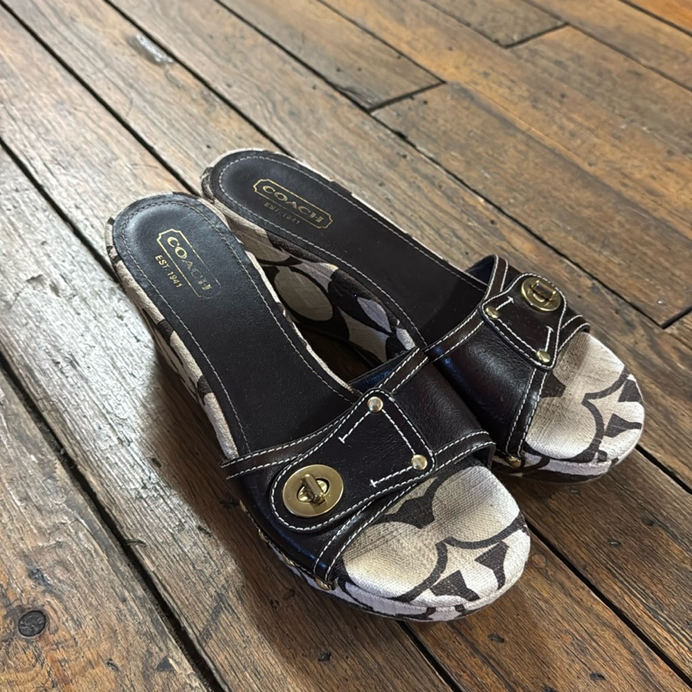 Wedge coach sandals